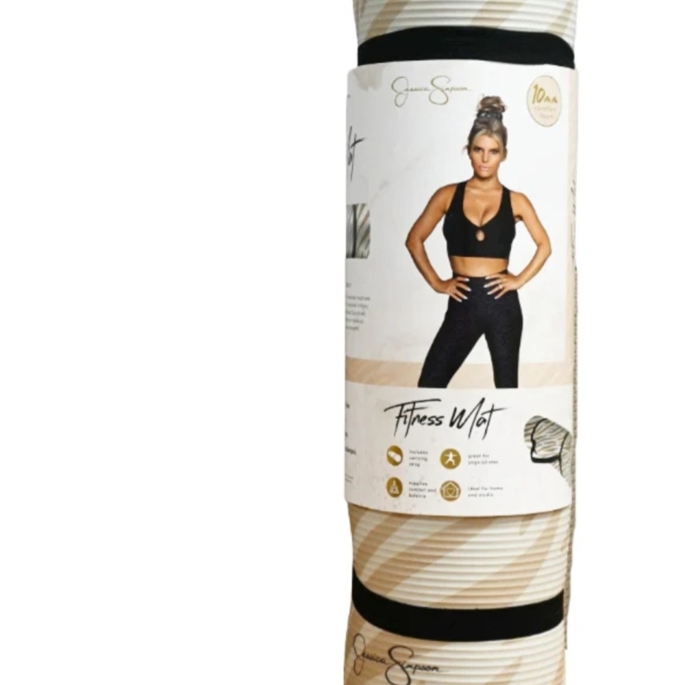 Jessica Simpson Beige Fitness Mat 10mm Confort Foam New $13